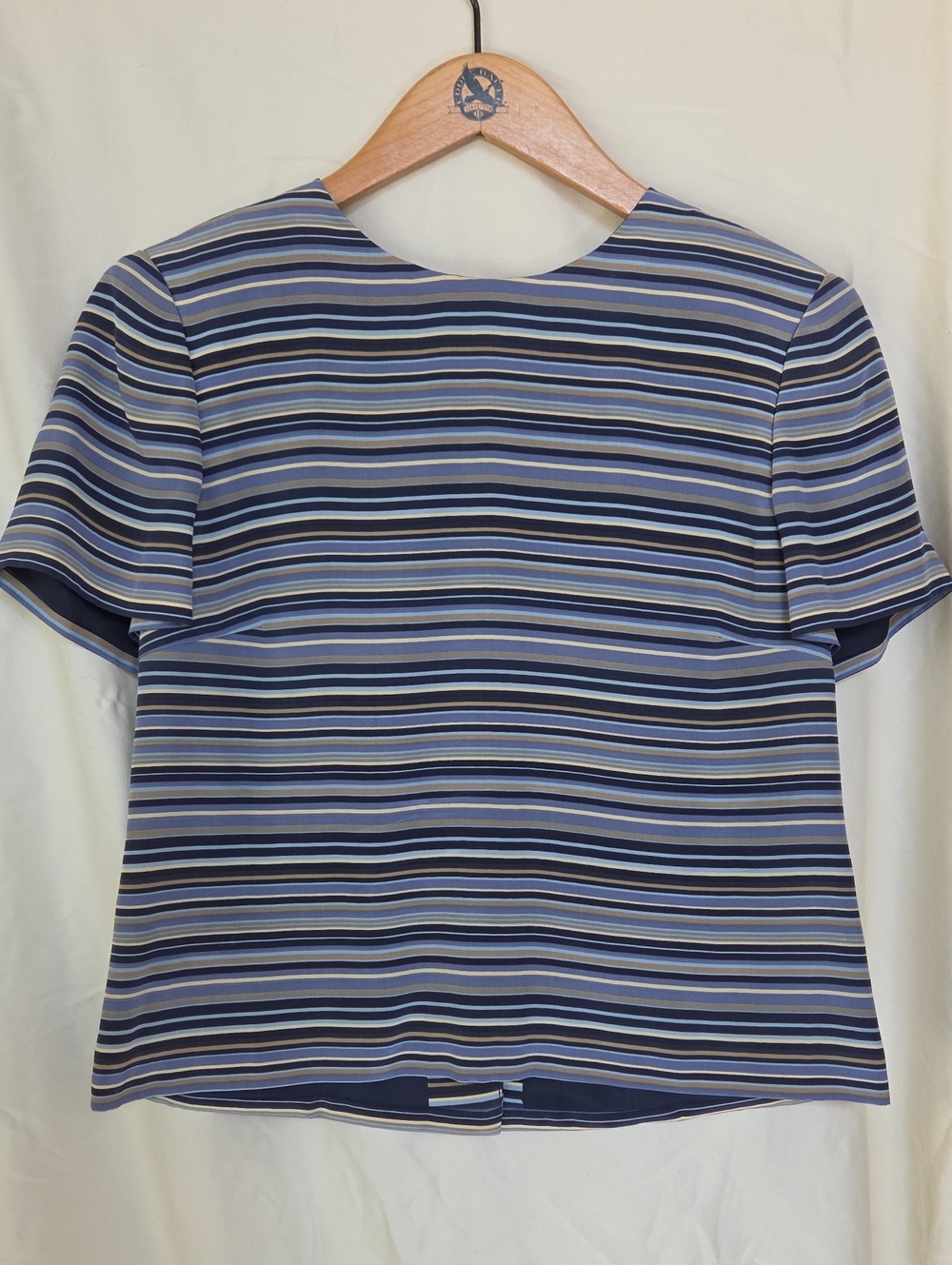 Talbots Short Sleeve Striped Shirt in Blue and Navy